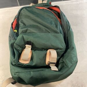 Unisex - Forest Green Backpack with Tan Accents